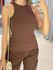 BLUSA CANELADA NADADORA MARROM