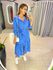 VESTIDO MIDI FLORA POA AZUL