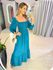 VESTIDO MIDI FERNANDA AZUL LISO