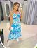 VESTIDO MIDI AJUSTE BUSTO AZUL ESTAMPADO