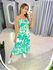 VESTIDO MIDI AJUSTE BUSTO VERDE AGUA ESTAMPADO