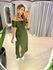 VESTIDO MIDI VIOLETA VERDE MILITAR