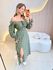 VESTIDO VIOLETA MANGA LONGA VERDE MILITAR