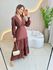 VESTIDO MANGA LONGA VALENTINA MARROM LISO