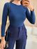 BLUSA BODY POLY AZUL MARINHO