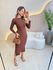 VESTIDO MIDI CANELADO SAMARA MARROM