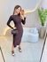 VESTIDO MIDI CANELADO SAMARA CAFÉ