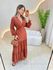 VESTIDO MANGA LONGA VALENTINA MARROM ESCURO