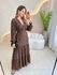 VESTIDO MANGA LONGA VALENTINA PRETO/LARANJA