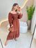 VESTIDO MIDI LUARA POA MARROM