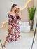 VESTIDO MIDI FERNANDA MARROM ESCURO ESTAMPADO