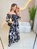 VESTIDO MIDI FERNANDA PRETO ESTAMPADO