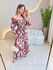 VESTIDO MIDI FERNANDA MARROM CLARO ESTAMPADO