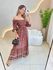 VESTIDO MIDI FERNANDA MARROM FLORIDO