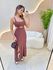 VESTIDO MIDI PAOLA MARROM