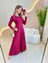 VESTIDO YASMIN CANELADO MANGA LONGA MARSALA