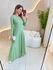 VESTIDO YASMIN CANELADO MANGA LONGA VERDE