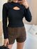 BLUSA CANELADA LUA PRETO