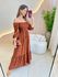 VESTIDO MIDI FERNANDA MARROM FLORZINHA