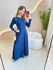 VESTIDO YASMIN CANELADO MANGA LONGA AZUL MARINHO