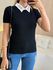 BLUSA MANGA CURTA PEDRARIA PRETO