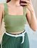 CROPPED FAIXA ALÇA TRICOT MODAL VERDE