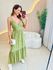VESTIDO MIDI JAQUE VERDE FLORZINHA