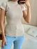 BLUSA ASSIMETRICA CANELADA NUDE