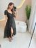 VESTIDO MIDI DANDARA PRETO FLORZINHA