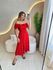 VESTIDO MIDI VIOLETA VERMELHO/ OFF