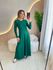 VESTIDO YASMIN CANELADO MANGA LONGA VERDE ESCURO