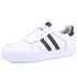 Tênis Isabella Feminino em Couro Mr Gutt com Listras - Ref. 2201-Branco/Preto
