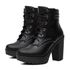 Bota Coturno Feminino Salto Alto Confortável Plataforma Tratorada Preto