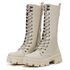 Bota Coturno Cano Longo Alto Blogueiras Off White