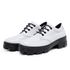 Oxford Casual Feminino Tênis Derby Sola Tratorada De Amarrar Branco