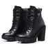 Bota Coturno Feminino Com Cadarço Plataforma Tratorada Elegante Preto