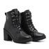 Bota Coturno Feminino Com Cadarço Plataforma Tratorada Elegante Preto