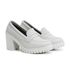 Mocassim Feminino Oxford Salto Alto Off White