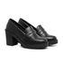 Mocassim Feminino Oxford Salto Alto Preto