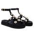 Sandália Papete Aranha Birken Flat com Esferas Preto