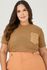 T-shirt de Tela com Detalhe Bolso - MySize - Sentir