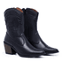 Bota Texana Ana Castela Feminina Bordada couro Preta