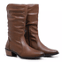Bota Feminina Samara salto 3,5 couro legítimo Mocha mousse 