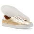 Tênis casual feminino Lívia em Couro Dourado
