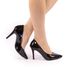 Scarpin Preto verniz salto fino 8cm bico fino 