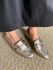 Mocassim Melina loafer feminino em couro legítimo Dourado