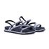 Sandália Feminina Papete Casual Tiras Finas Strass Fivelinha - PRETO CRYSTAL