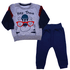 Conjunto bebê moletom cinza bichinho óculos e calça azul marinho