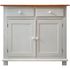 Buffet Branco 2 gavetas com Porta - Tampo Madeira Natural