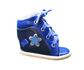 Dennis Brown sapatilha em couro azul marinho e azul bic com barra de regulagem